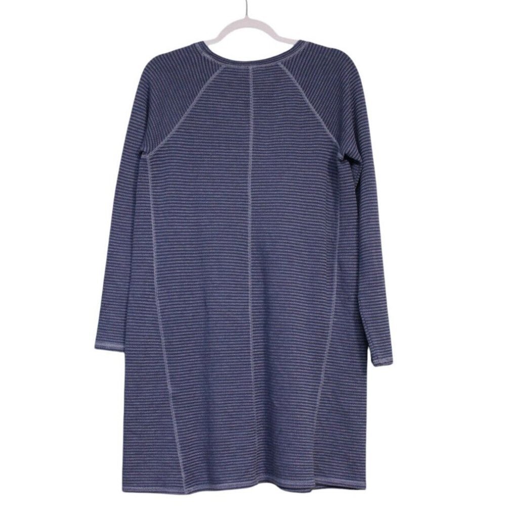 J Jill Sweater Dress Size Small Long Sleeve Blue Striped Cotton Casual Boho - Picture 9 of 13